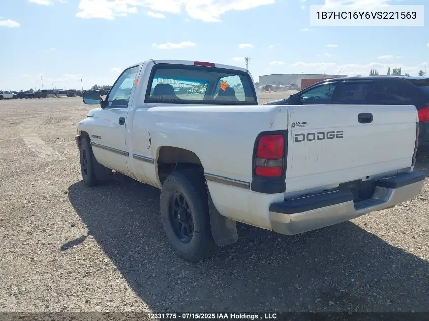 1997 Dodge Ram 1500 VIN: 1B7HC16Y6VS221563 Lot: 12331775
