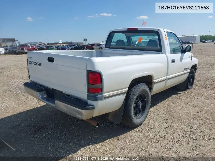 1997 Dodge Ram 1500 VIN: 1B7HC16Y6VS221563 Lot: 12331775