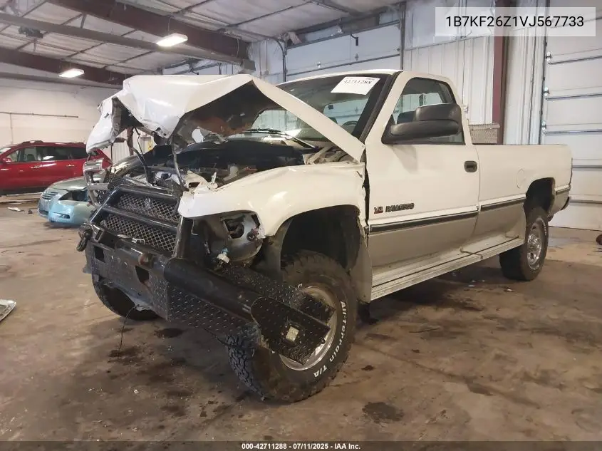 1997 Dodge Ram 2500 Lt VIN: 1B7KF26Z1VJ567733 Lot: 42711288