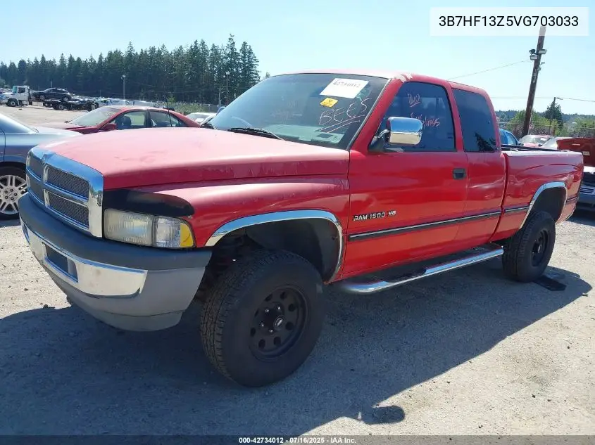 1997 Dodge Ram 1500 St VIN: 3B7HF13Z5VG703033 Lot: 42734012