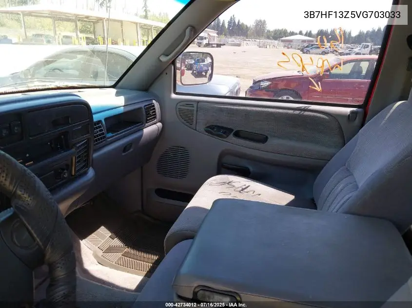 1997 Dodge Ram 1500 St VIN: 3B7HF13Z5VG703033 Lot: 42734012