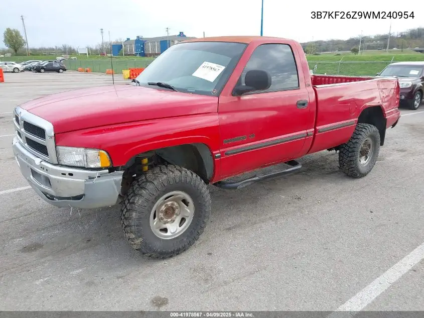 1998 Dodge Ram 2500 St VIN: 3B7KF26Z9WM240954 Lot: 41978567