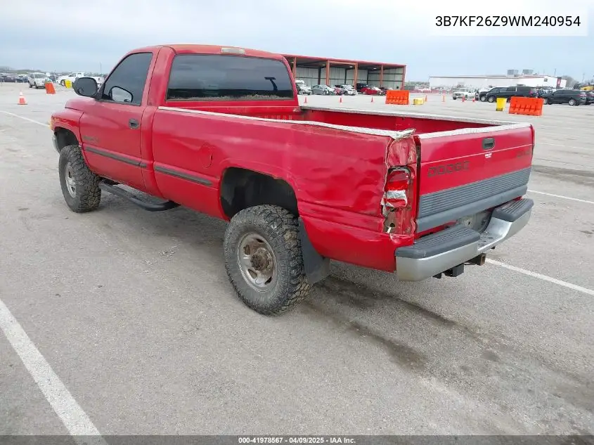1998 Dodge Ram 2500 St VIN: 3B7KF26Z9WM240954 Lot: 41978567