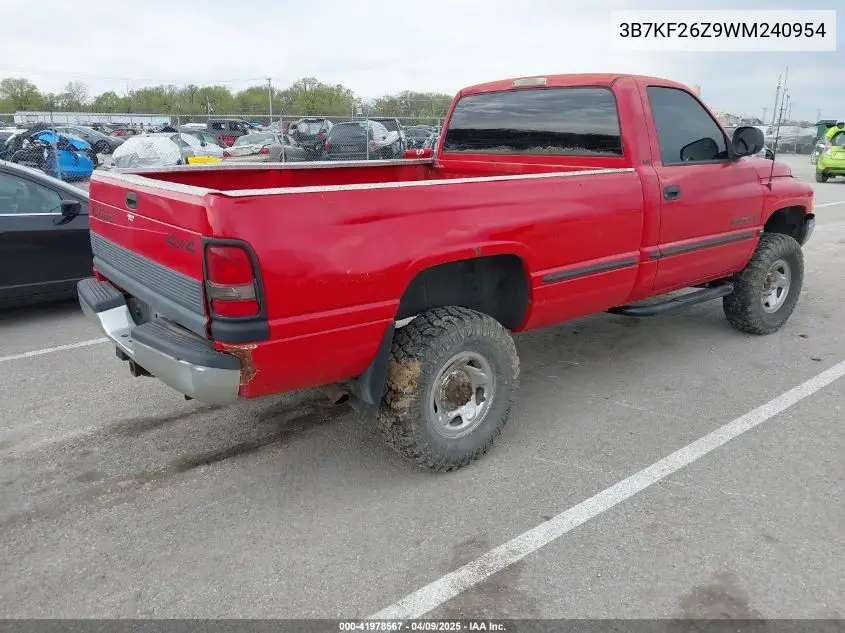 1998 Dodge Ram 2500 St VIN: 3B7KF26Z9WM240954 Lot: 41978567