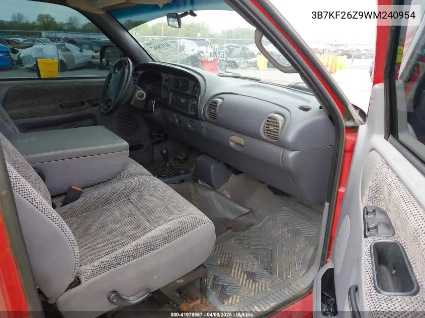 1998 Dodge Ram 2500 St VIN: 3B7KF26Z9WM240954 Lot: 41978567