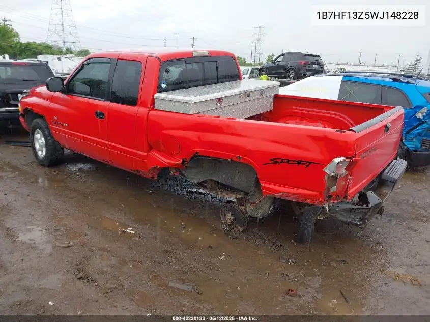 1998 Dodge Ram 1500 St VIN: 1B7HF13Z5WJ148228 Lot: 42230133