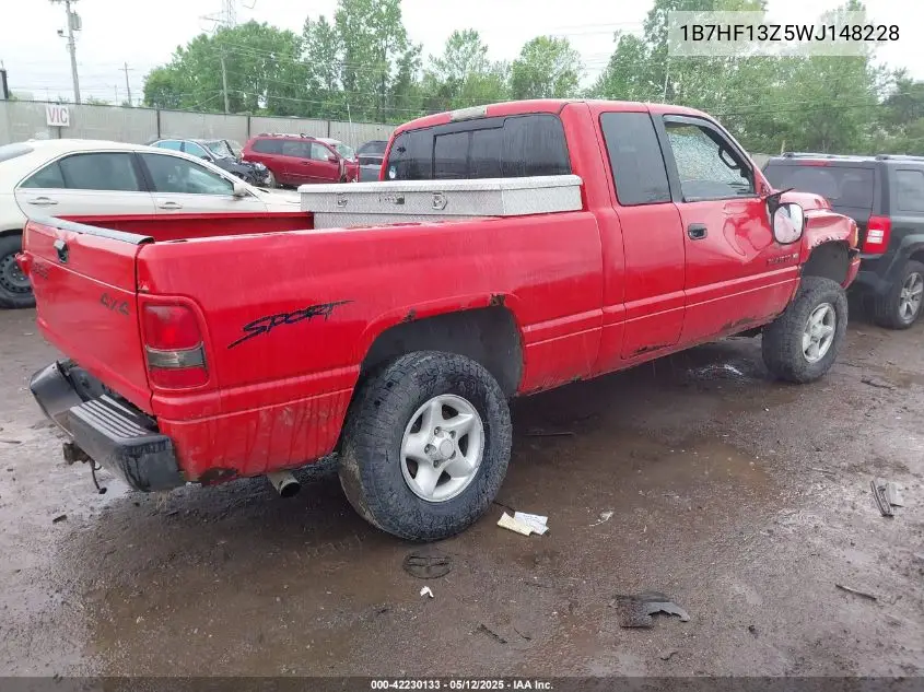 1998 Dodge Ram 1500 St VIN: 1B7HF13Z5WJ148228 Lot: 42230133