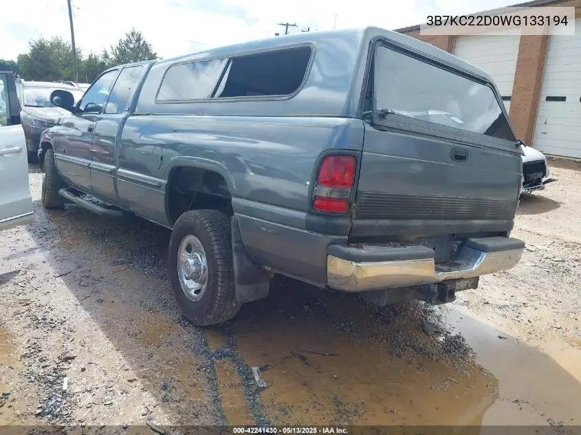 1998 Dodge Ram 2500 St VIN: 3B7KC22D0WG133194 Lot: 42241430