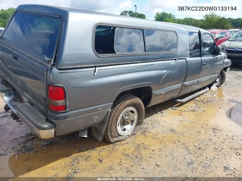 1998 Dodge Ram 2500 St VIN: 3B7KC22D0WG133194 Lot: 42241430