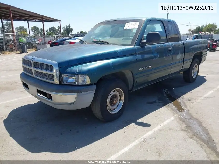 1998 Dodge Ram 1500 St VIN: 1B7HC13Y0WJ252013 Lot: 42537232