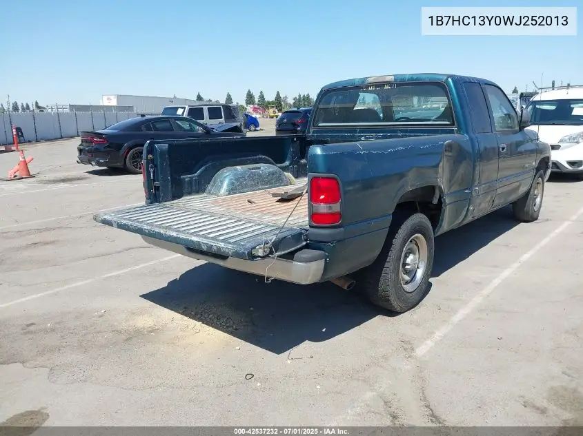 1998 Dodge Ram 1500 St VIN: 1B7HC13Y0WJ252013 Lot: 42537232
