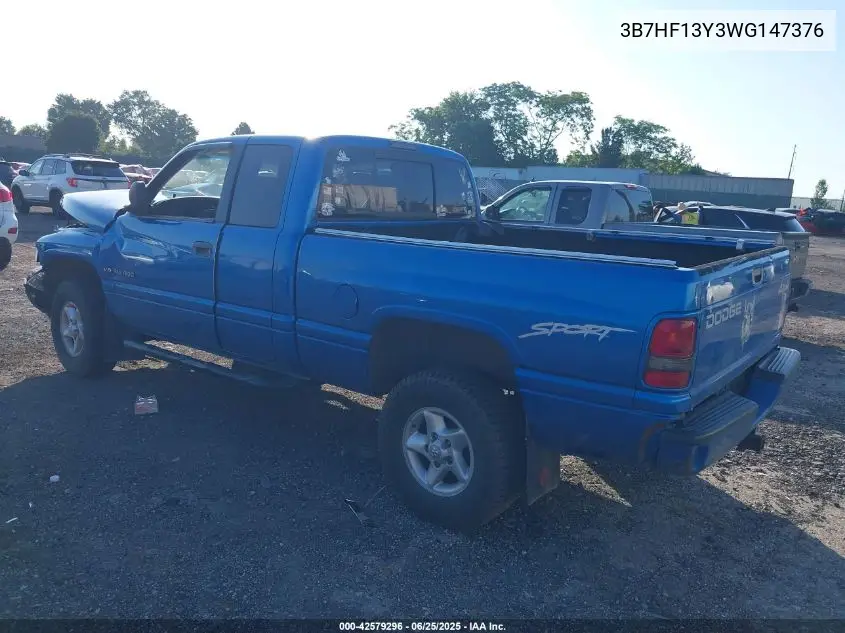 1998 Dodge Ram 1500 VIN: 3B7HF13Y3WG147376 Lot: 42579296