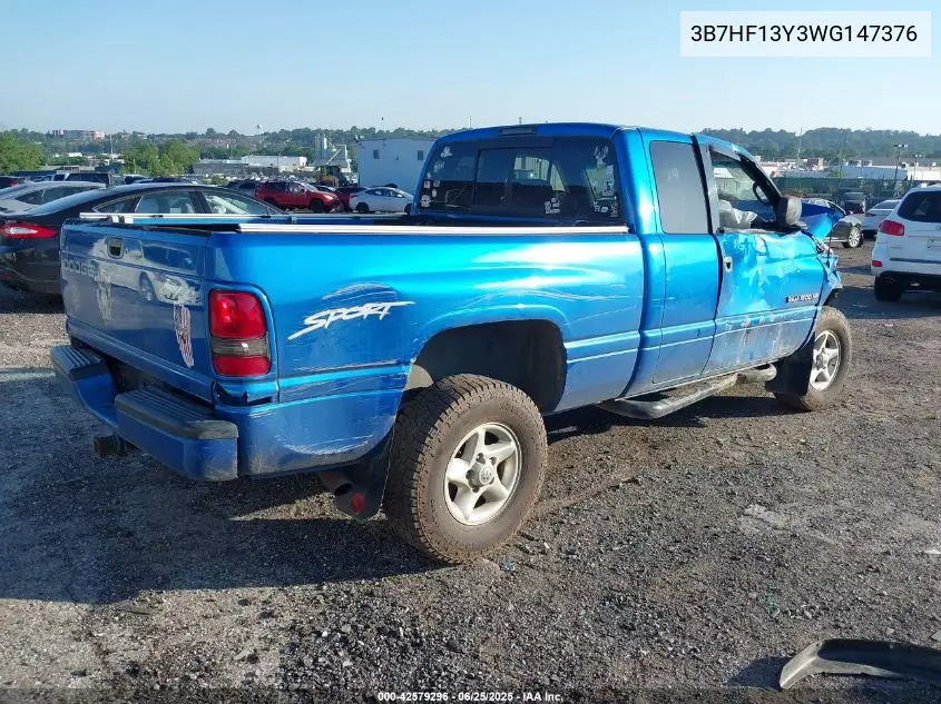 1998 Dodge Ram 1500 VIN: 3B7HF13Y3WG147376 Lot: 42579296