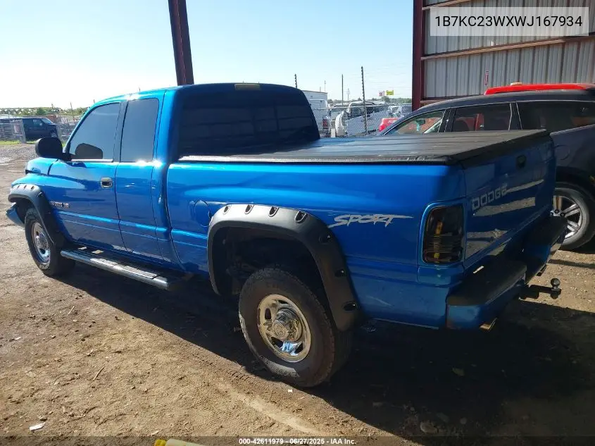 1998 Dodge Ram 2500 St VIN: 1B7KC23WXWJ167934 Lot: 42611979