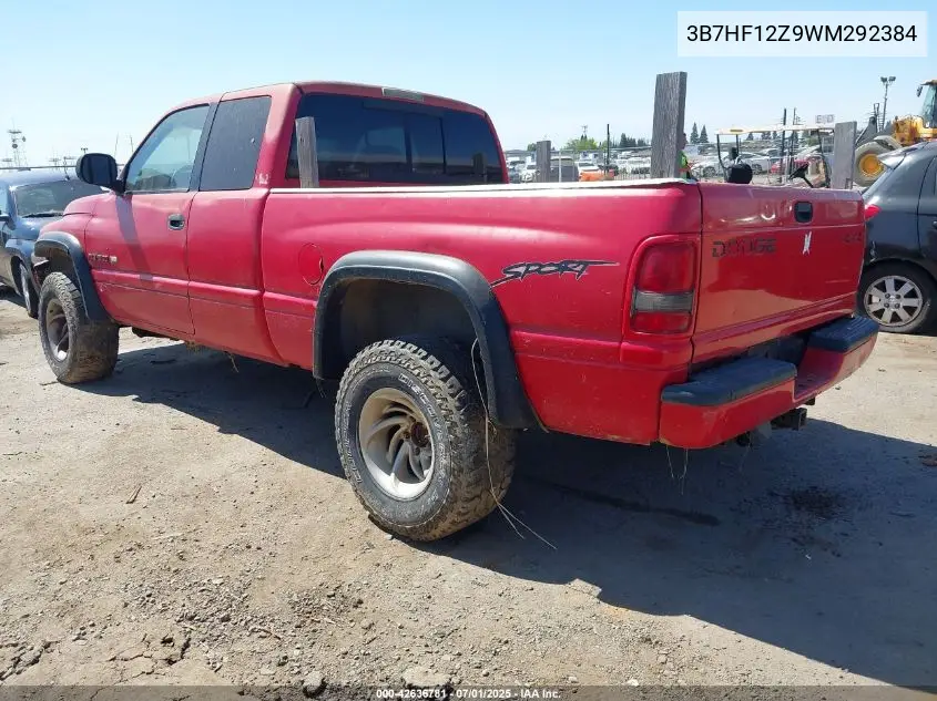 1998 Dodge Ram 1500 St VIN: 3B7HF12Z9WM292384 Lot: 42636781