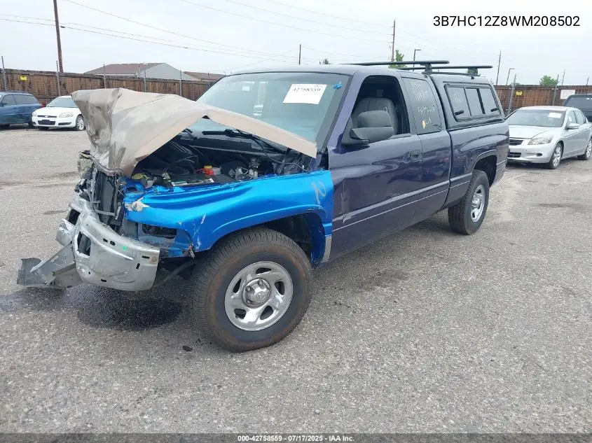 1998 Dodge Ram 1500 St VIN: 3B7HC12Z8WM208502 Lot: 42758559