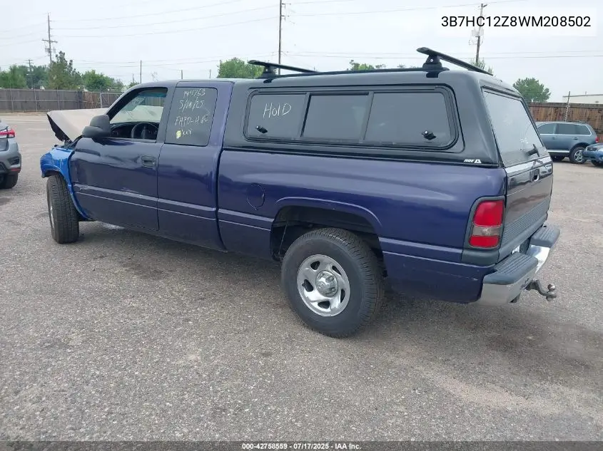 1998 Dodge Ram 1500 St VIN: 3B7HC12Z8WM208502 Lot: 42758559