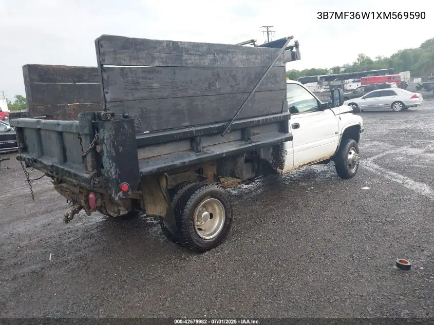1999 Dodge Ram VIN: 3B7MF63W1XM569590 Lot: 42579982
