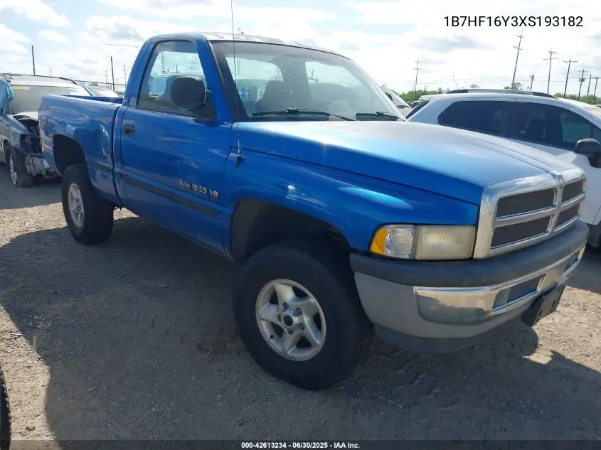 1999 Dodge Ram 1500 VIN: 1B7HF16Y3XS193182 Lot: 42613234