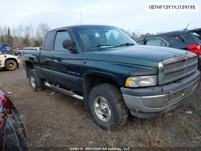 2000 Dodge Ram 1500 VIN: 1B7HF13Y1YJ139195 Lot: 12306118