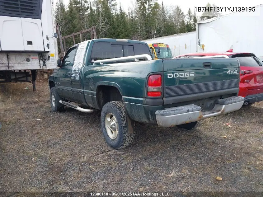 2000 Dodge Ram 1500 VIN: 1B7HF13Y1YJ139195 Lot: 12306118