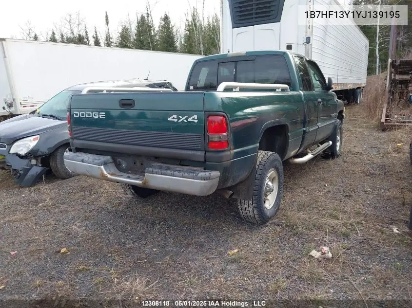 2000 Dodge Ram 1500 VIN: 1B7HF13Y1YJ139195 Lot: 12306118