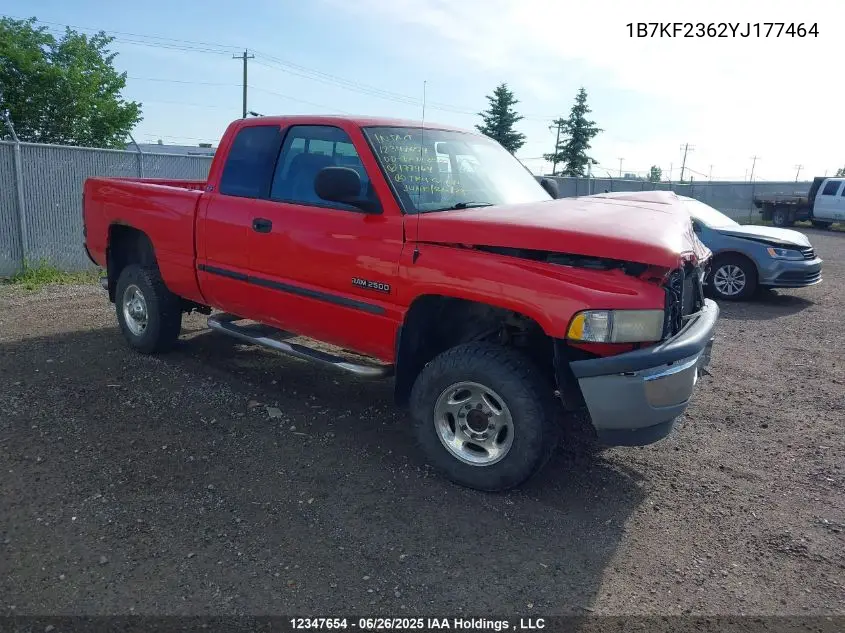 2000 Dodge Ram 2500 St VIN: 1B7KF2362YJ177464 Lot: 12347654