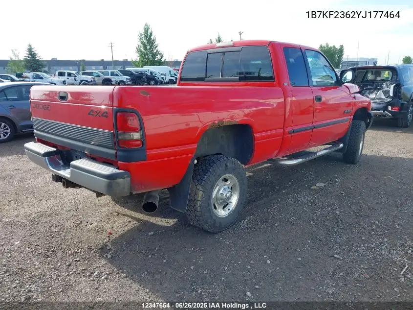 2000 Dodge Ram 2500 St VIN: 1B7KF2362YJ177464 Lot: 12347654