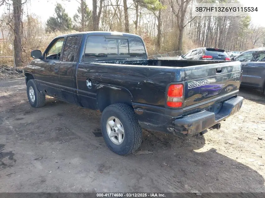 2000 Dodge Ram 1500 VIN: 3B7HF13Z6YG115534 Lot: 41774650
