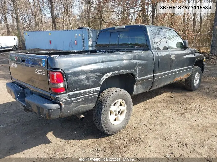 2000 Dodge Ram 1500 VIN: 3B7HF13Z6YG115534 Lot: 41774650