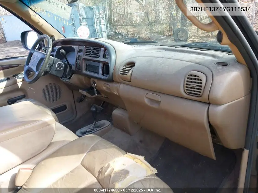 2000 Dodge Ram 1500 VIN: 3B7HF13Z6YG115534 Lot: 41774650