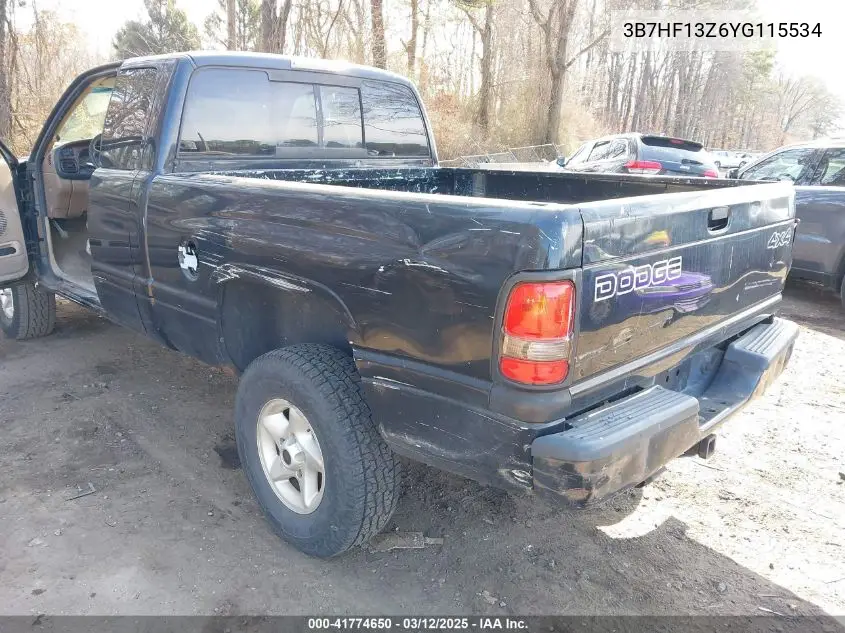 2000 Dodge Ram 1500 VIN: 3B7HF13Z6YG115534 Lot: 41774650