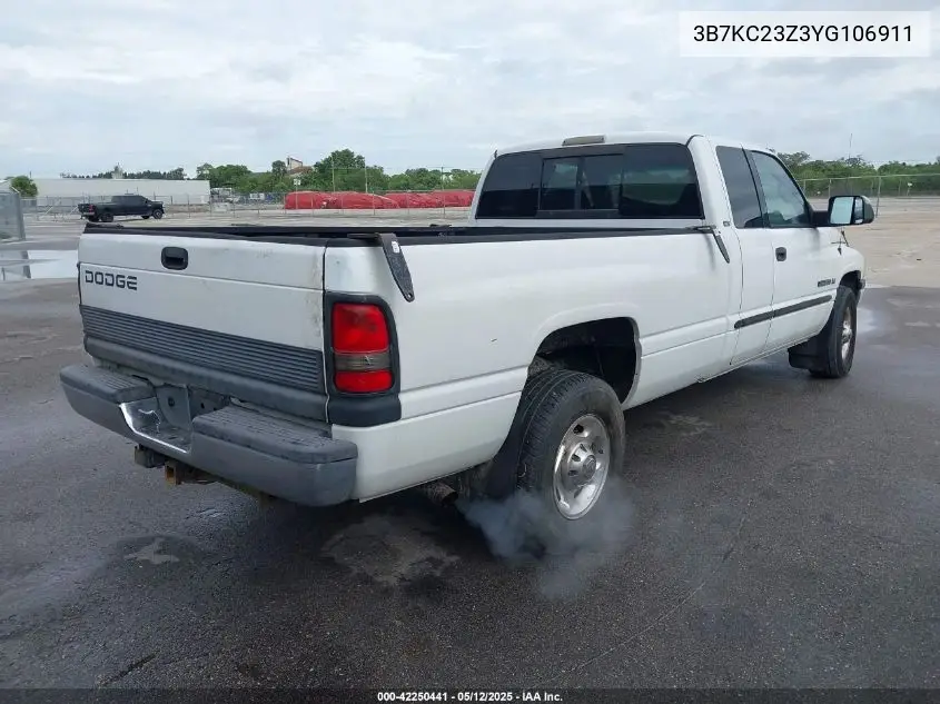 2000 Dodge Ram 2500 St VIN: 3B7KC23Z3YG106911 Lot: 42250441