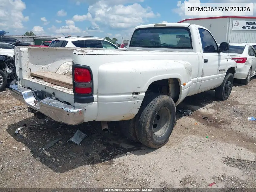 2000 Dodge Ram 3500 St VIN: 3B7MC3657YM221326 Lot: 42539076