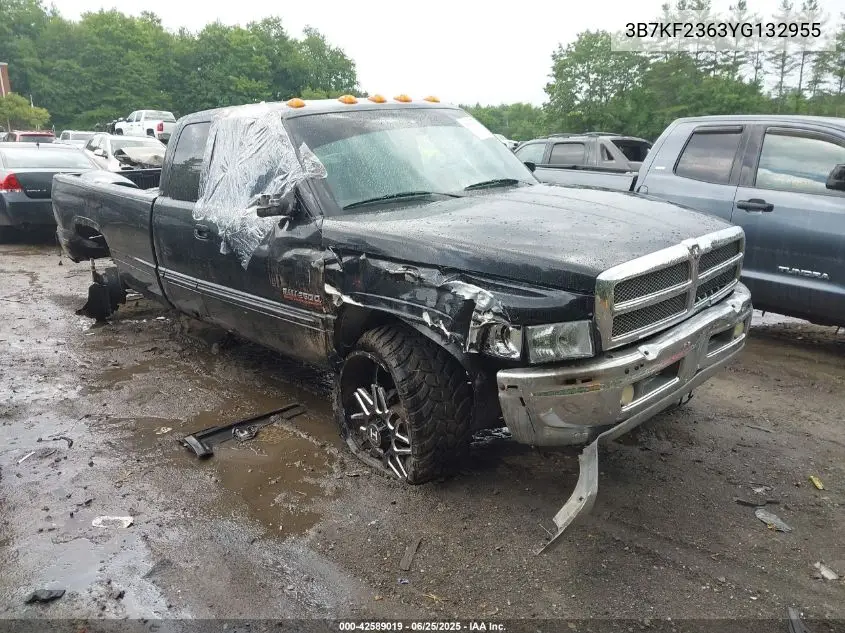 2000 Dodge Ram 2500 St VIN: 3B7KF2363YG132955 Lot: 42589019