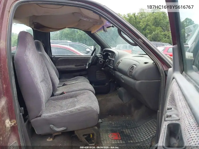 2000 Dodge Ram 1500 VIN: 1B7HC16Y8YS616767 Lot: 42615124