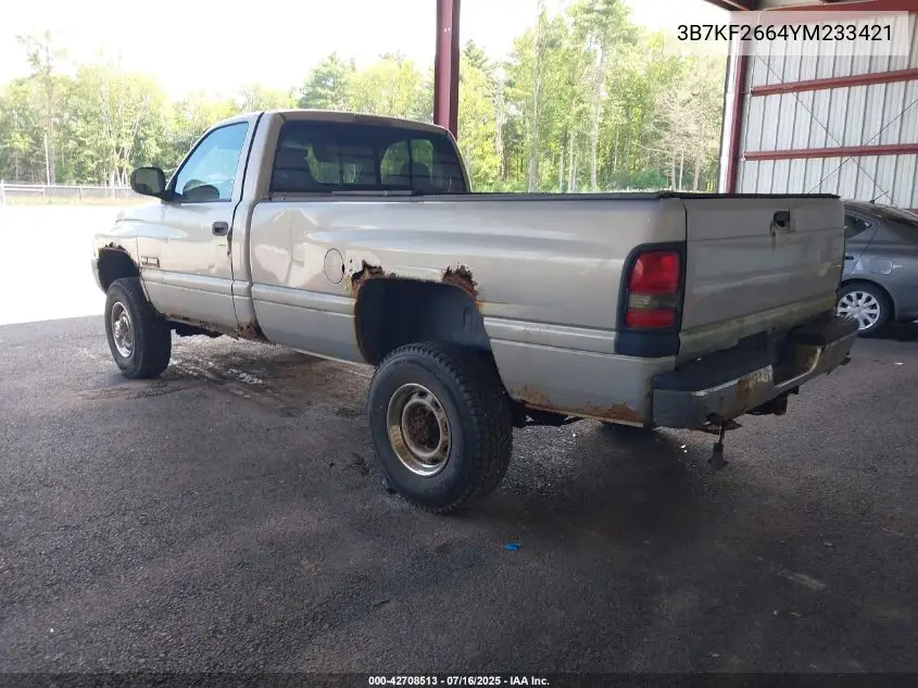 2000 Dodge Ram 2500 St VIN: 3B7KF2664YM233421 Lot: 42708513