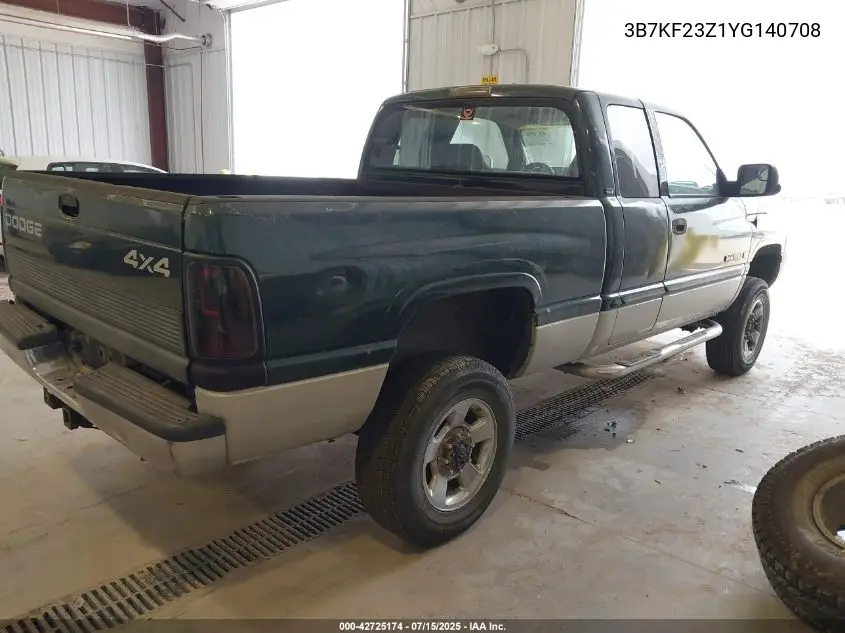2000 Dodge Ram 2500 St VIN: 3B7KF23Z1YG140708 Lot: 42725174