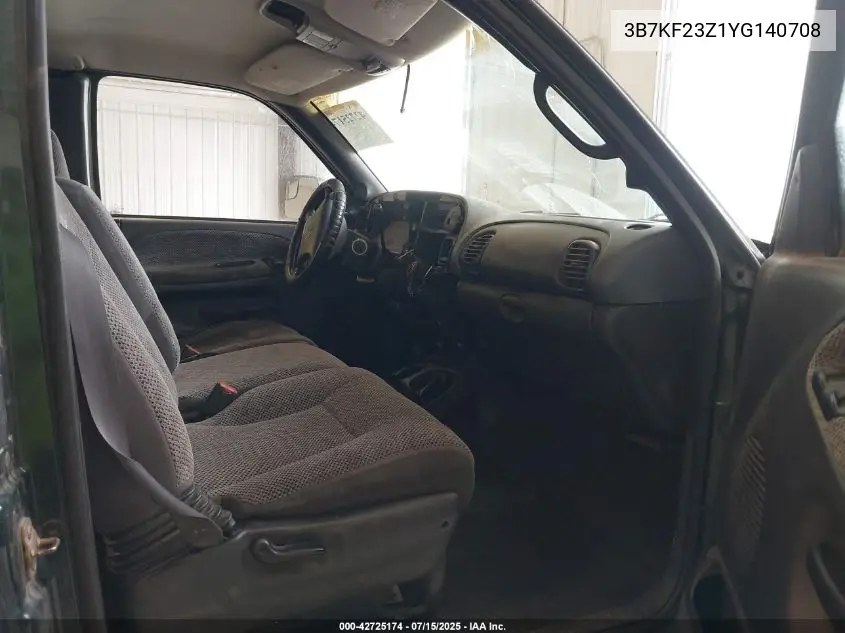 2000 Dodge Ram 2500 St VIN: 3B7KF23Z1YG140708 Lot: 42725174