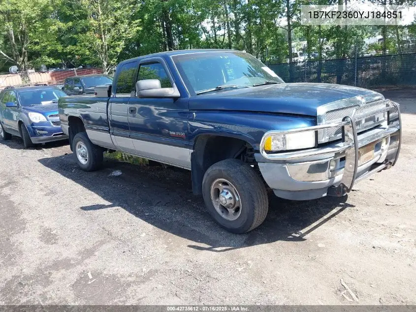 2000 Dodge Ram 2500 St VIN: 1B7KF2360YJ184851 Lot: 42735612