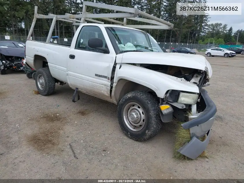 2001 Dodge Ram 2500 St VIN: 3B7KC26Z11M566362 Lot: 42249811