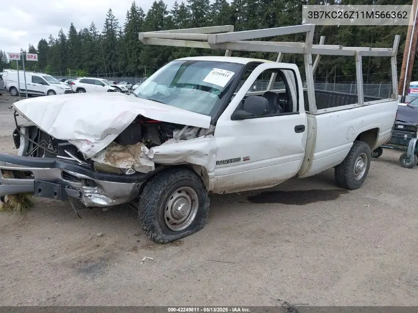 2001 Dodge Ram 2500 St VIN: 3B7KC26Z11M566362 Lot: 42249811