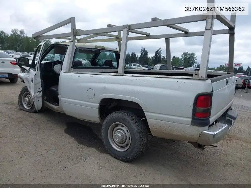 2001 Dodge Ram 2500 St VIN: 3B7KC26Z11M566362 Lot: 42249811