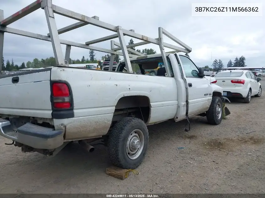 2001 Dodge Ram 2500 St VIN: 3B7KC26Z11M566362 Lot: 42249811