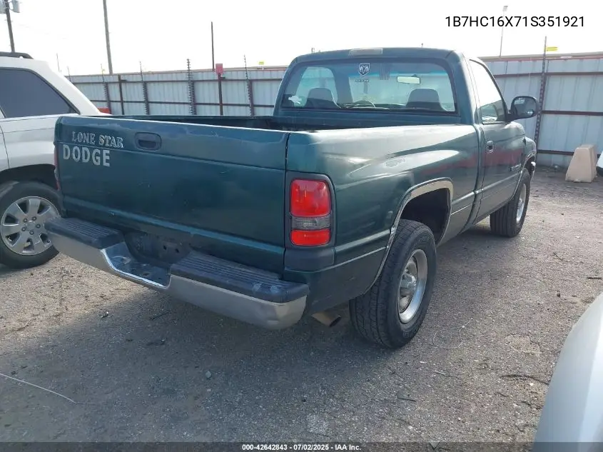 2001 Dodge Ram 1500 St/Ws VIN: 1B7HC16X71S351921 Lot: 42642843