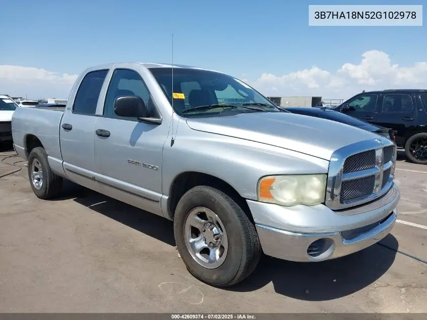 2002 Dodge Ram 1500 St VIN: 3B7HA18N52G102978 Lot: 42609374