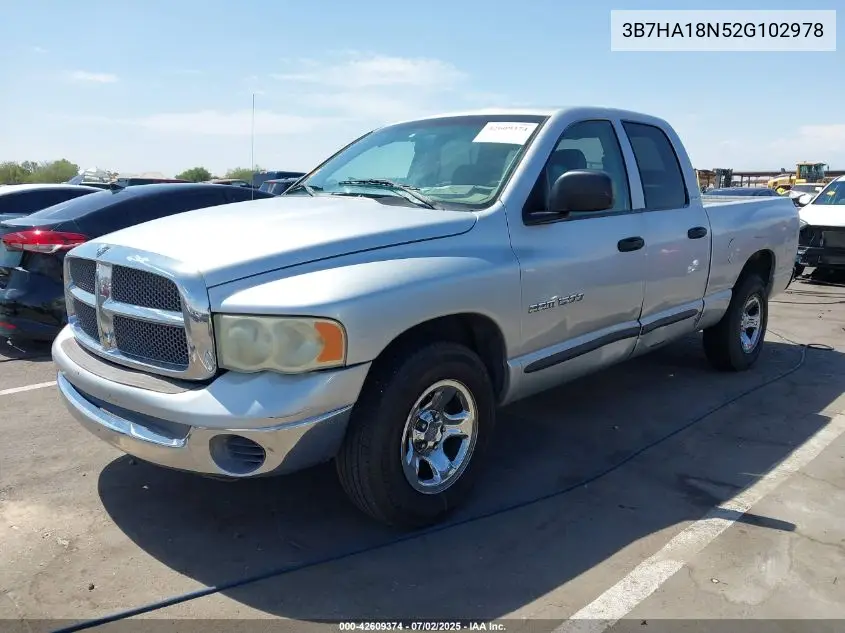 2002 Dodge Ram 1500 St VIN: 3B7HA18N52G102978 Lot: 42609374