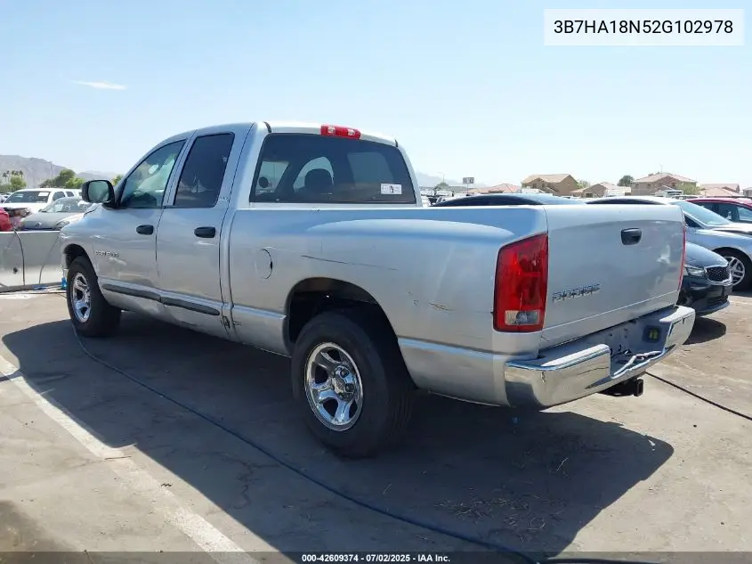 2002 Dodge Ram 1500 St VIN: 3B7HA18N52G102978 Lot: 42609374