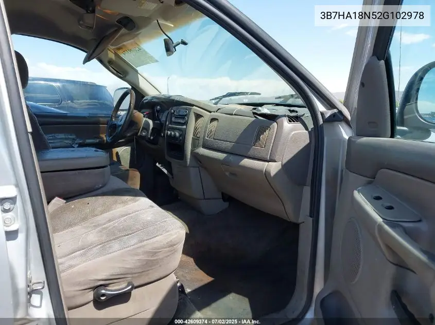 2002 Dodge Ram 1500 St VIN: 3B7HA18N52G102978 Lot: 42609374