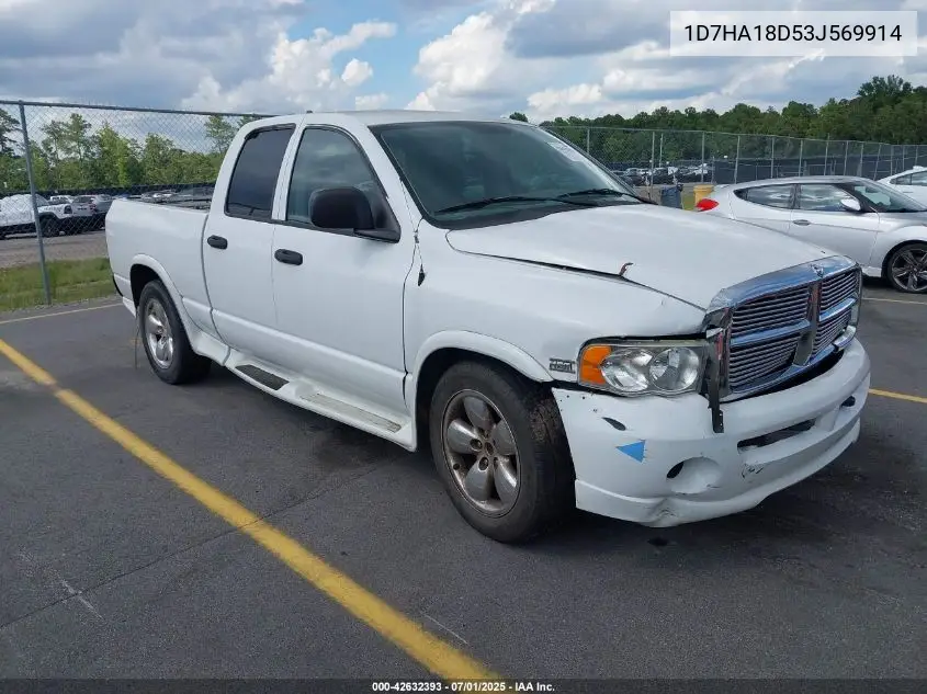 2003 Dodge Ram 1500 Slt/Laramie/St VIN: 1D7HA18D53J569914 Lot: 42632393